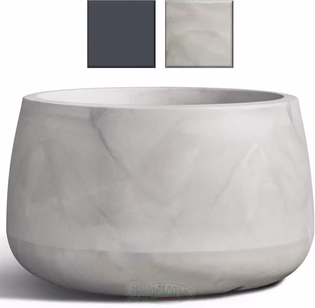 Vaso tondo in resina TITANO Elbi Gardenart, Colore: Grey, Diametro: 95,5 cm