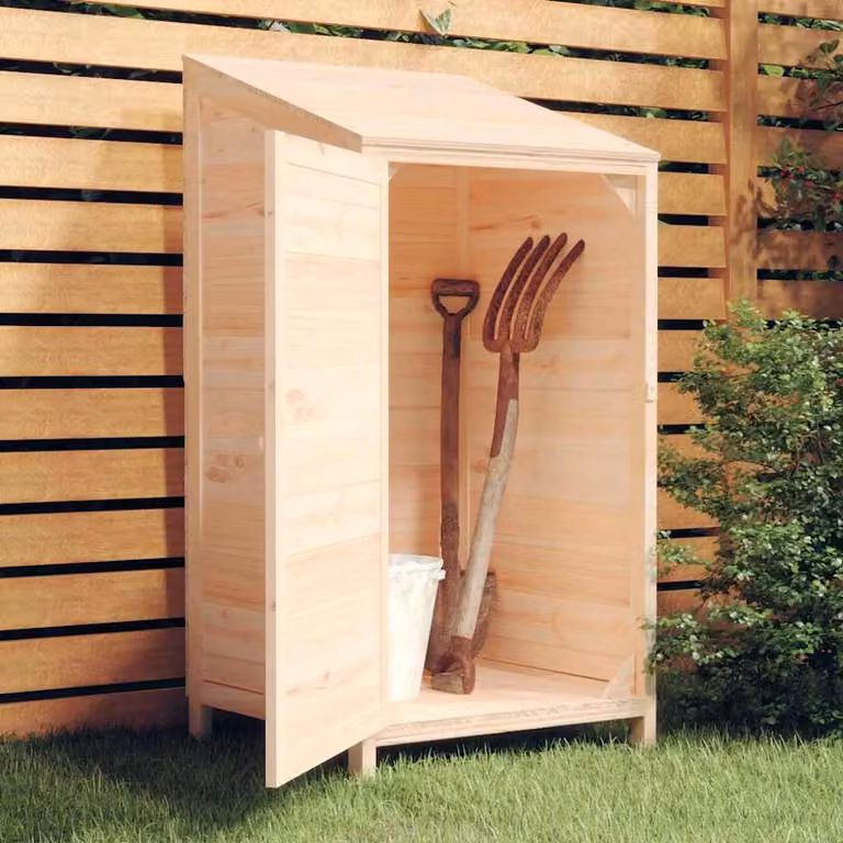 Capanno da Giardino vidaXL in Legno Massello di Abete, Colore Marrone/Beige, L 55 cm x P 52 cm x H 112 cm