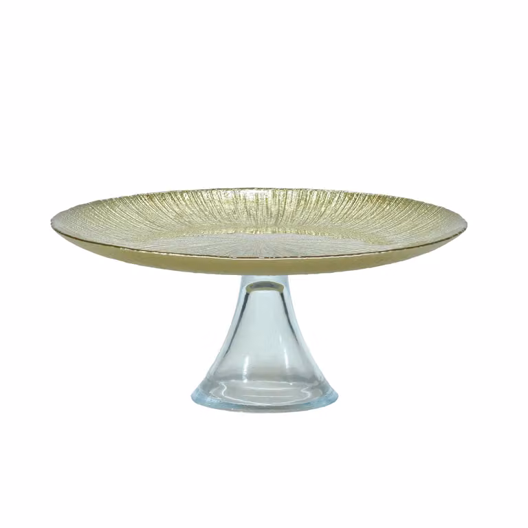 Alzatina rotonda in vetro oro GUSTO CASA, diametro: 28 cm