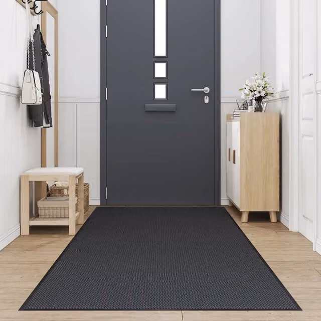 Zerbino rettangolare nero lavabile e antiscivolo in polipropilene e PVC L: 115 cm, P: 400 cm