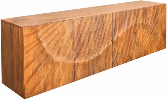 Buffet Meublorama Collezione SILVA in legno naturale marrone con 4 porte e decorazioni scolpite per la tua sala da pranzo