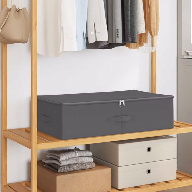 Set di 24 scatole portaoggetti pieghevoli vidaXL in tessuto non tessuto, colore grigio antracite, L 70 x P 40 x H 18 cm