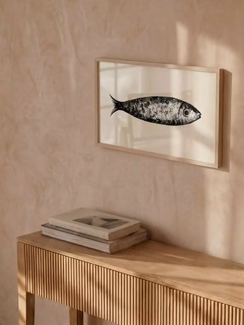 Quadro Alacha Kenay Home con poster grafico astratto in bianco e nero, L: 30 cm, H: 15 cm, P: 15 cm