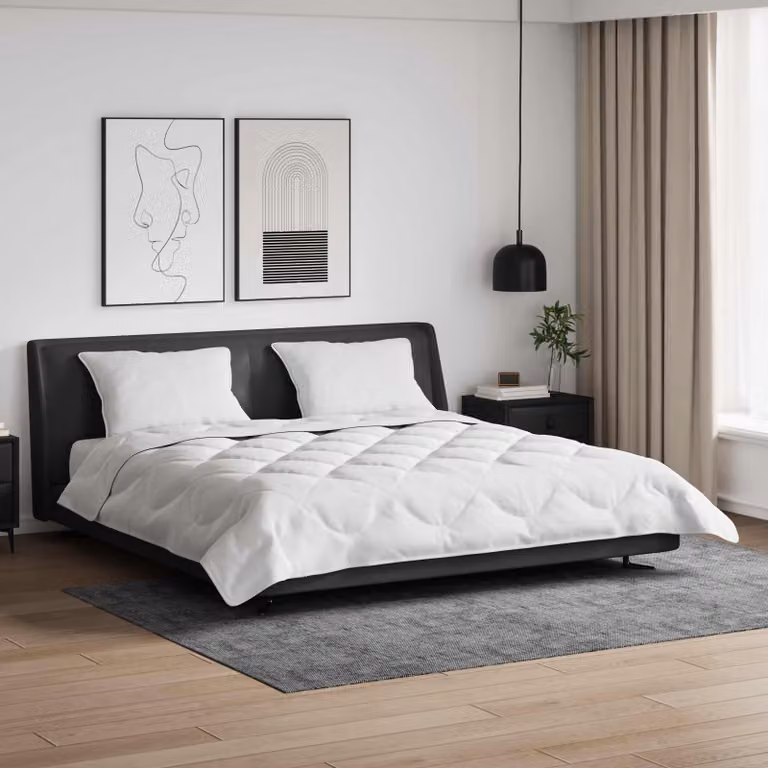 Set da letto vidaXL composto da piumone e 2 cuscini in microfibra traspirante, Bianco, L 200 x P 220 cm