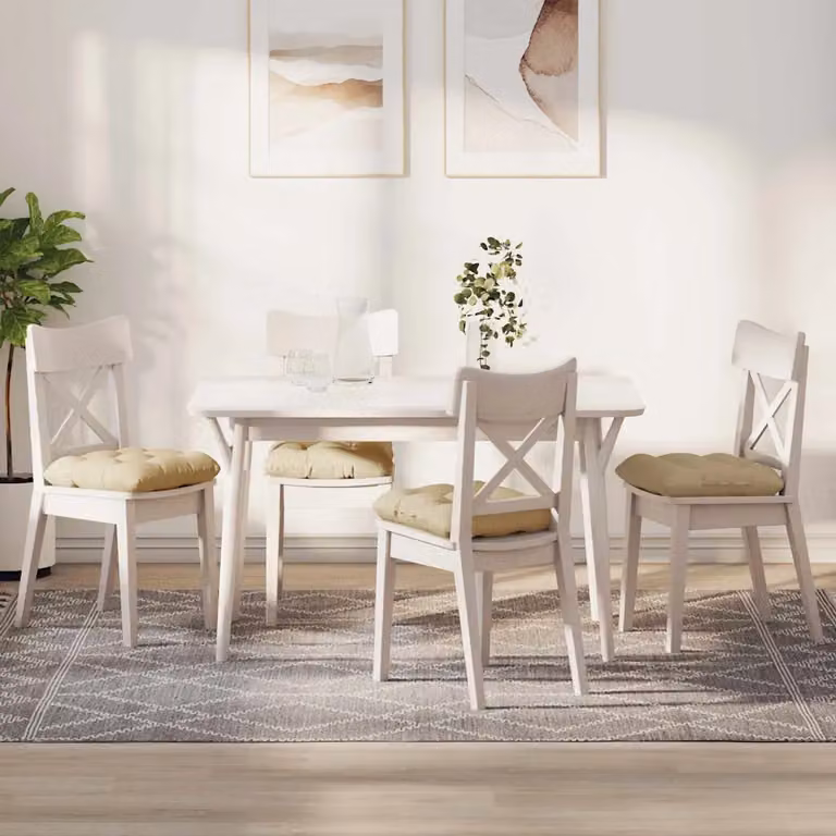 Set di 4 cuscini per seduta vidaXL in tessuto beige, L 40 x P 40 x H 12 cm