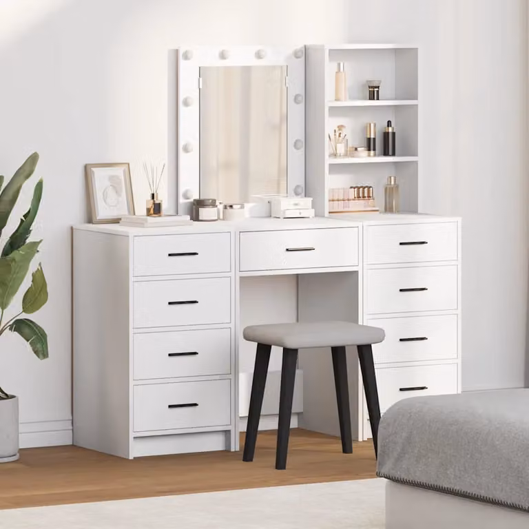 vidaXL Tavolo da Trucco Moderno Bianco L 40 cm, P 41 cm, H 135 cm