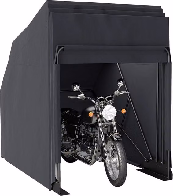 Copertura per moto e carport Minimal in Oxford nero L: 345 cm, P: 135 cm, H: 191 cm
