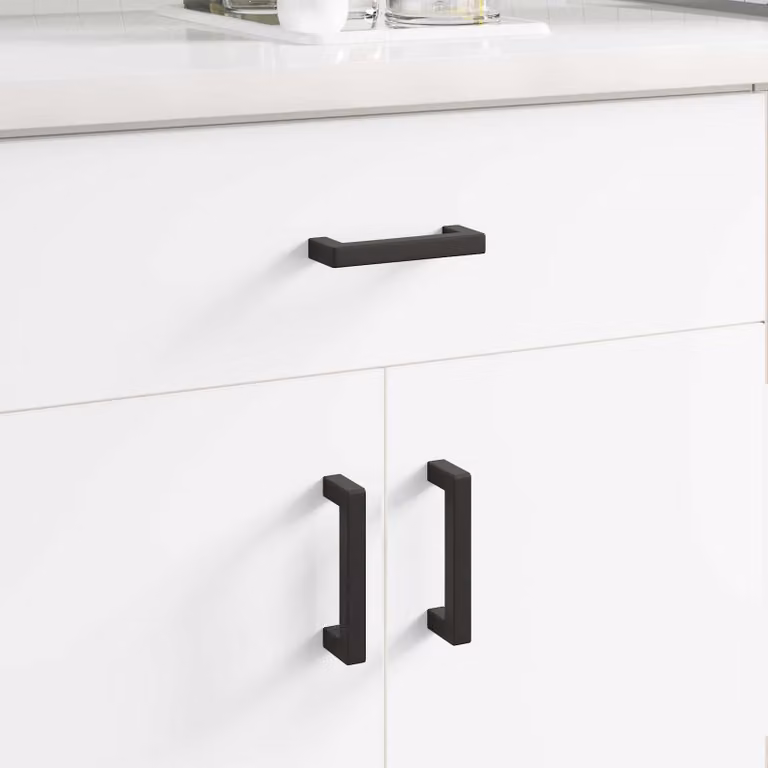Set di 530 maniglie per mobili vidaXL in ferro nero opaco L: 10,5 cm
