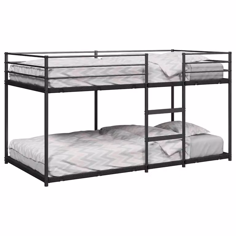 Letto a castello vidaXL in metallo nero per bambini L/P/H: 195 x 100 x 161 cm