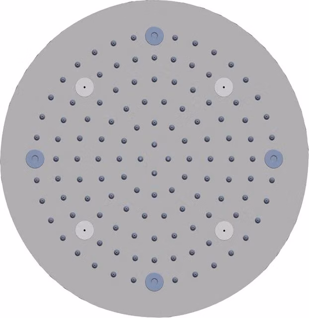 Soffione doccia a soffitto a incasso rotondo OGOMONDO in acciaio inox color argento Diametro: 30 cm