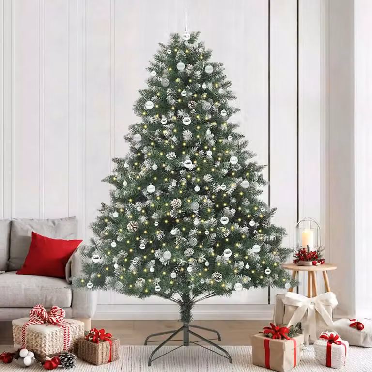 Albero di Natale artificiale vidaXL verde con luci LED bianco caldo, Altezza: 240 cm