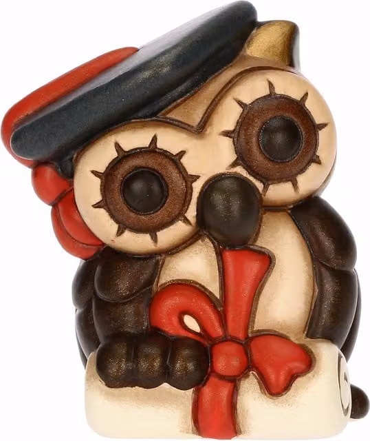 Thun Gufo Lucky laurea in ceramica multicolore piccolo
