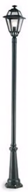 Palo da esterno contemporaneo Elegance Sovil in alluminio e vetro grigio con 1 luce E27, Altezza: 241 cm