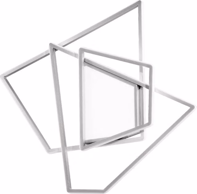 Ondaluce Galaxy Plafoniera Applique LED Dimmabile in Metallo e Silicone Disponibile in Argento, Oro/Ottone o Bianco