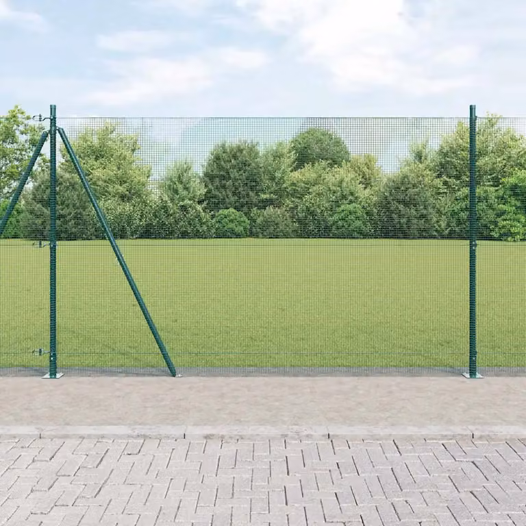 Recinzione metallica saldata vidaXL verde con base in cemento L: 1,5 m, H: 50 cm