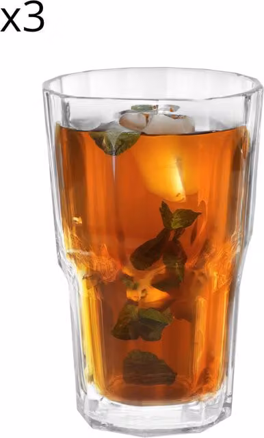 Set di 3 bicchieri long drink Serenity Pasabahce trasparenti da 265 cl