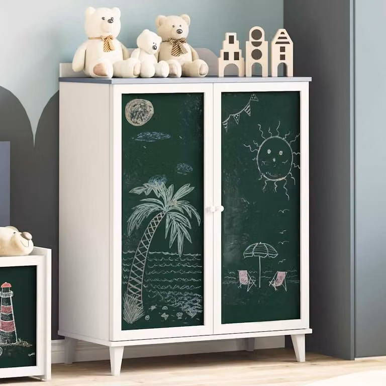 vidaXL Storage creativo per bambini ROROS Grigio, Bianco e Verde L/P/H: 110 x 40 x 80 cm