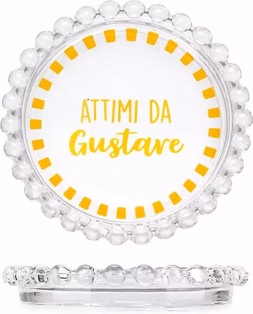 Piattino da aperitivo in vetro Bormioli Rocco Attimi da gustare Color Bloom trasparente