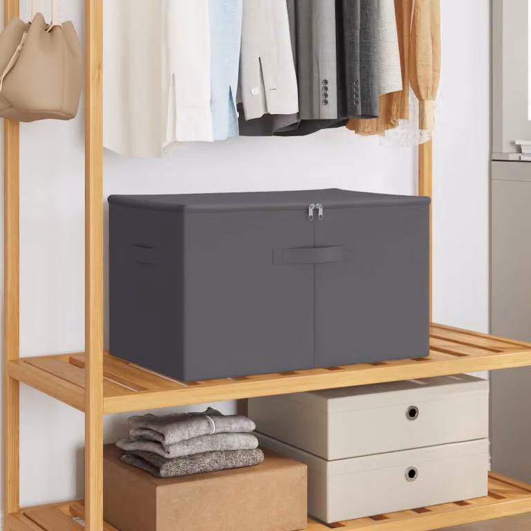 Set di 24 scatole di stoccaggio ripiegabili vidaXL in tessuto non tessuto, colore grigio antracite, L 60 cm x P 43 cm x H 35 cm