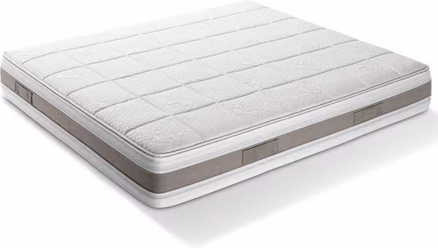 Materasso Ibrido DaunenStep Premium con Micro-Molle, Doppio Memory, Regolazione della Temperatura e Rivestimento Antibatterico Rimosvibile, Bianco