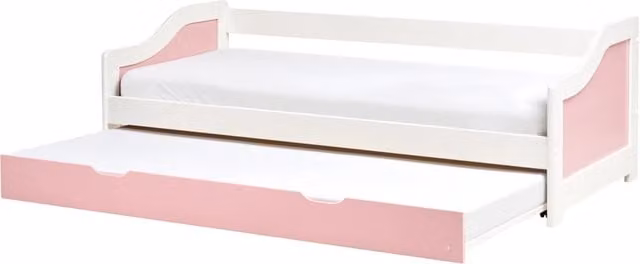 Letto a scomparsa BELIANI in legno di pino con struttura in velluto, misura singola 90 x 200 cm