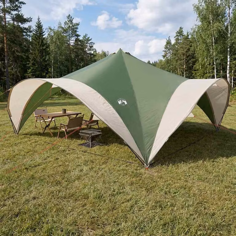 Tenda Party vidaXL Verde in Poliestere e Acciaio L/P/H: 600 x 600 x 400 cm