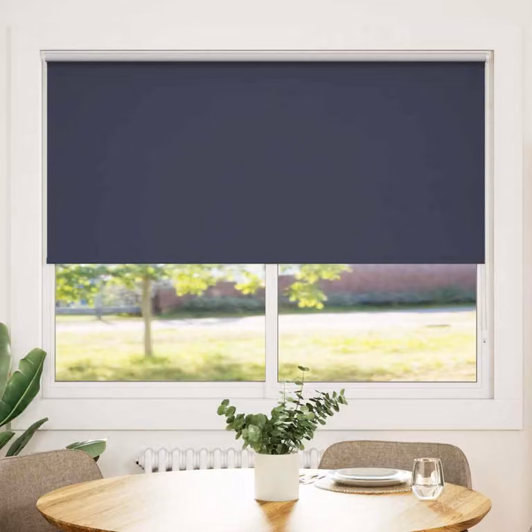 Tenda a rullo oscurante e termoisolante vidaXL in poliestere, colore blu marino e argento, L: 140 cm, H: 175 cm