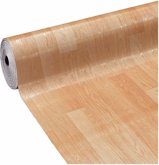Pavimento in PVC EMMEVI con design effetto legno rustico nei toni del marrone e beige, rotolo in vinile L: 1 m x P: 20 m