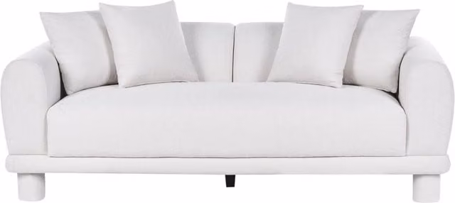 Divano a 3 posti BELIANI in tessuto bianco con cuscini decorativi e coperture rimovibili stile moderno per soggiorno L: 202 cm, P: 76 cm, H: 74 cm