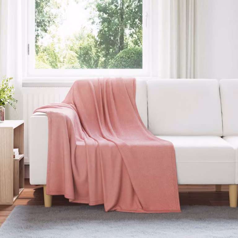 Set di 24 coperte in pile rosa vidaXL, L 170 cm x P 130 cm