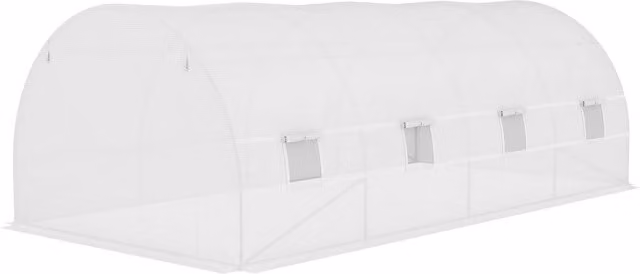 Telone di ricambio Outsunny per tunnel da giardino con 12 finestre, in PE impermeabile e anti-UV, colore bianco, L/P/H: 6 x 3 x 2 m