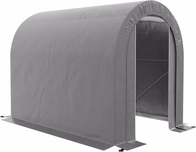 Outsunny Tenda da Giardino per Bici e Capanno da Stoccaggio Esterno in Metallo Zincato, Grigio, L: 239 cm, P: 159 cm, H: 190 cm