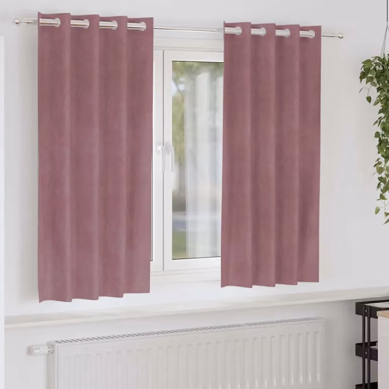 Set di 2 tende oscuranti vidaXL in velluto rosa, L: 140 cm, H: 175 cm