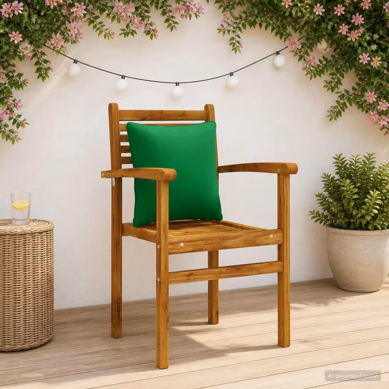 Set di 4 cuscini per schiena quadrati vidaXL PUTTEN in poliestere colore verde