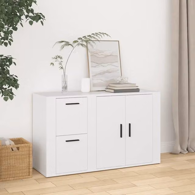 Credenza Buffet da Cucina Design Mania Bianca in Legno Multistrato L: 100 cm, P: 33 cm, H: 59,5 cm