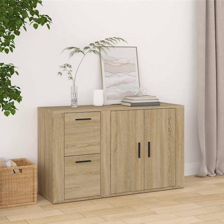 Credenza vidaXL in Rovere Sonoma e Legno Multistrato, L 100 x P 33 x H 59,5 cm