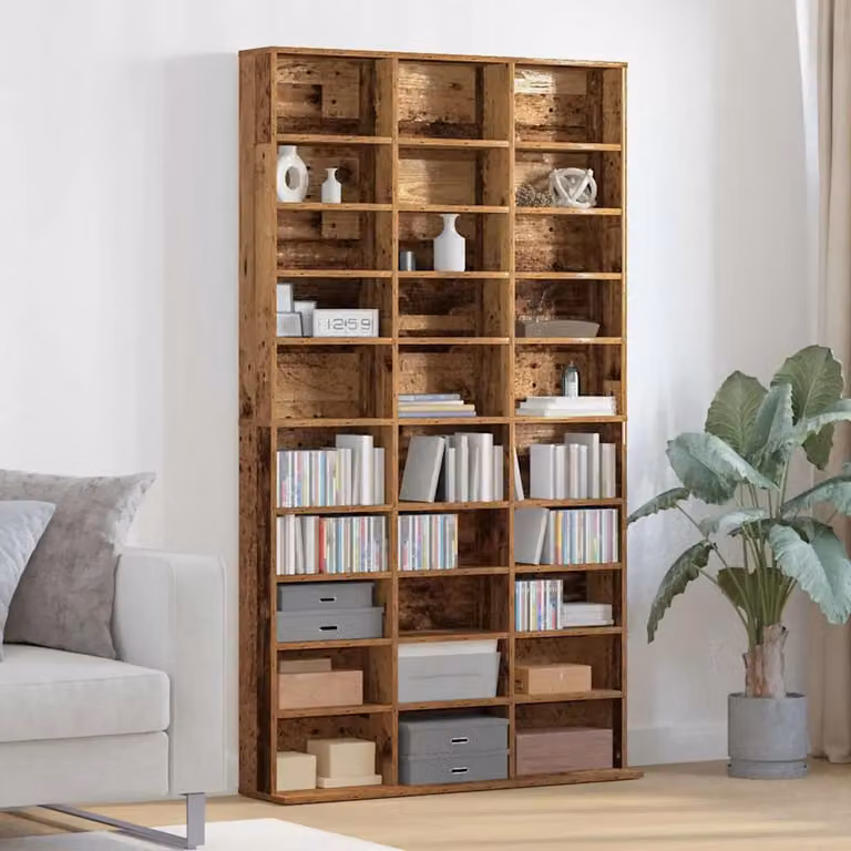Mobile per CD vidaXL in legno vecchio marrone L: 101 cm, P: 23 cm, H: 177,5 cm
