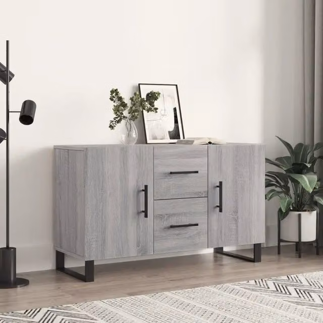 Credenza Buffet Design Mania Grigio Matt per Cucina e Soggiorno L: 100 cm, P: 36 cm, H: 60 cm
