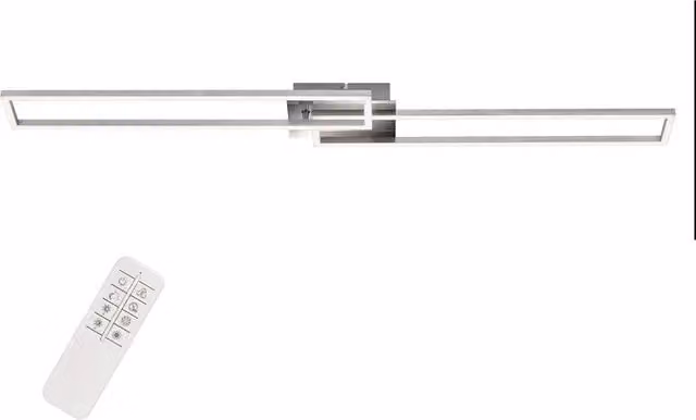 Briloner Plafoniera LED Frame Moderna in Cromo con Telecomando, L: 110 cm, 40W, 4400lm