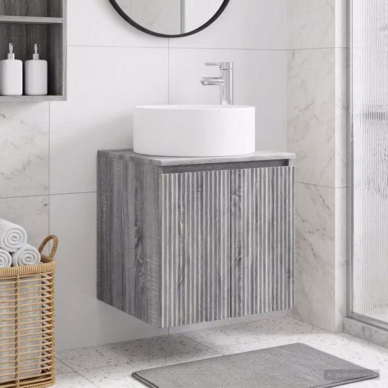 Mobile lavabo da parete vidaXL Sonoma grigio L: 49,5 cm, P: 44,5 cm, H: 65,5 cm