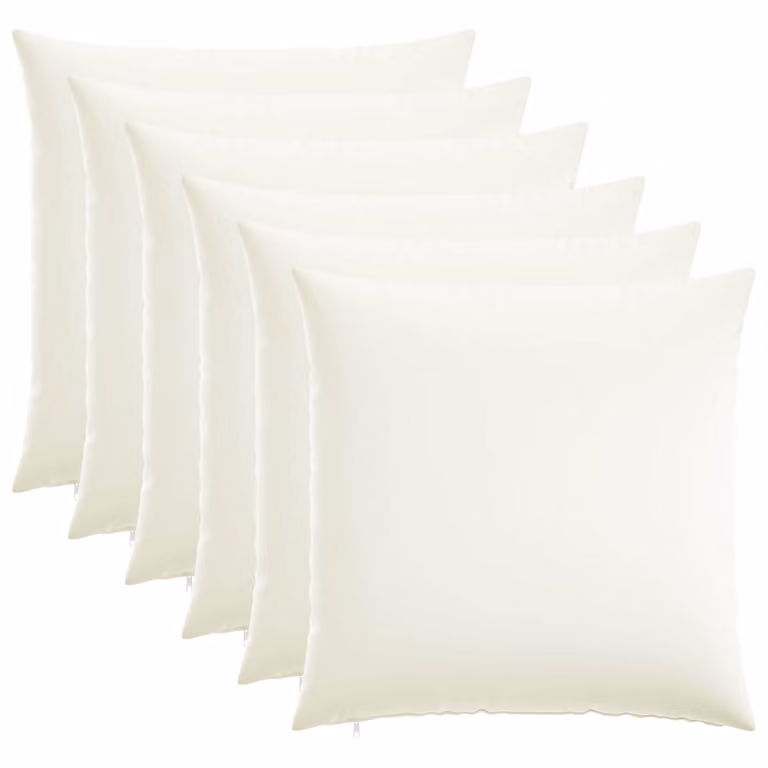 Set di 6 federe vidaXL HEERLEN bianche in tessuto, L/P: 80 x 80 cm