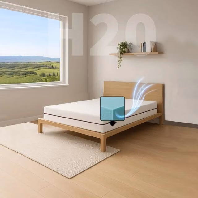 Materasso Waterfoam H20 Comfy Line Semirigido con Rivestimento in Gel Sfoderabile Anallergico Bianco L/P/H: 130 x 200 x 20 cm