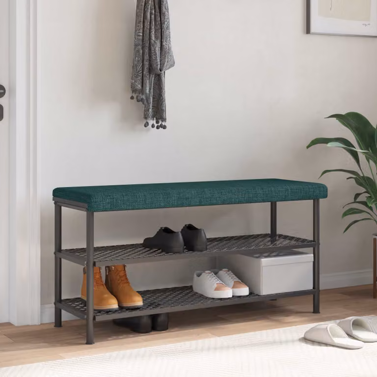 vidaXL Cuscino per panchina rettangolare in schiuma e poliestere Verde, L: 110 cm, P: 35 cm