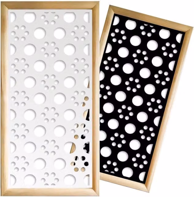 Moduli Decorativi in Legno e PVC Signorbit Colore Nero L: 73 cm, H: 148 cm
