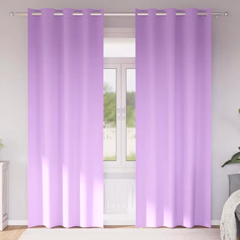 Set di 2 tende blackout vidaXL con anelli in poliestere, colore viola, H: 245 cm x L: 140 cm