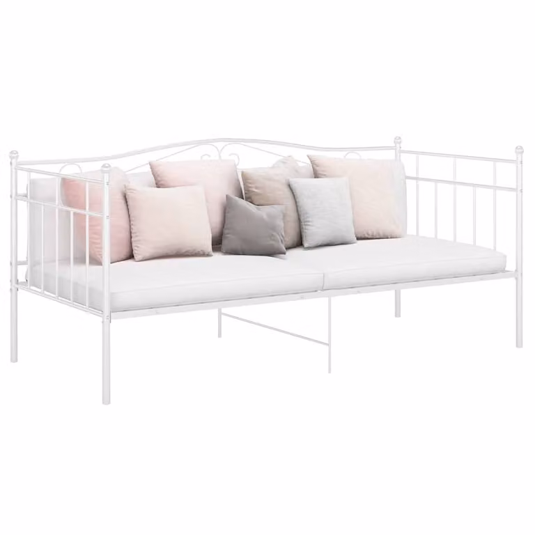 vidaXL Telaio Divano Letto in Metallo Bianco L 90 x P 200 cm