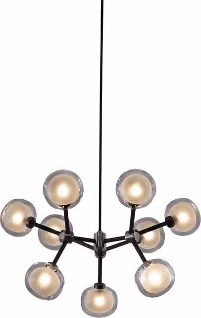 Lampada a sospensione Tooy Nabila 552.19 in vetro trasparente e metallo oro/ottone o cromo
