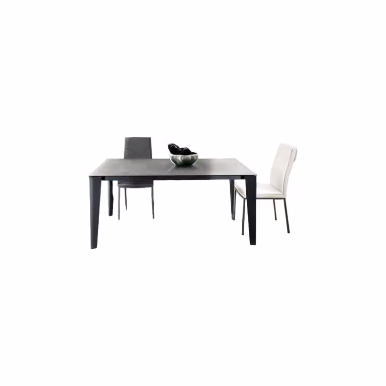 Tavolo allungabile moderno in vetro grigio opaco Mobili 2G L/P/H: 160 x 90 x 77 cm