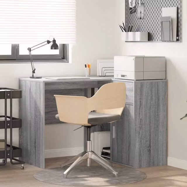 Scrivania ad angolo moderna vidaXL Grigio L: 102 cm, P: 88 cm, H: 75 cm