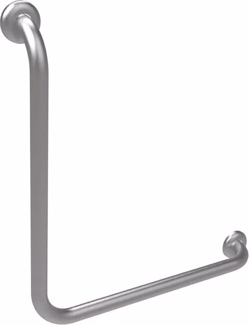 Maniglia verticale GOMAN in acciaio inox satinato argento per bagni per anziani e disabili L: 50 cm, P: 5 cm, H: 150 cm